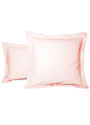 Taie d'oreiller unie percale de coton Rose Pale