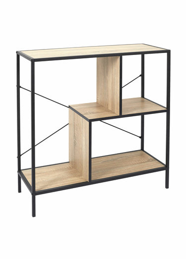 Etagère zigzag 3 niveaux en métal foncé Marron/Noir