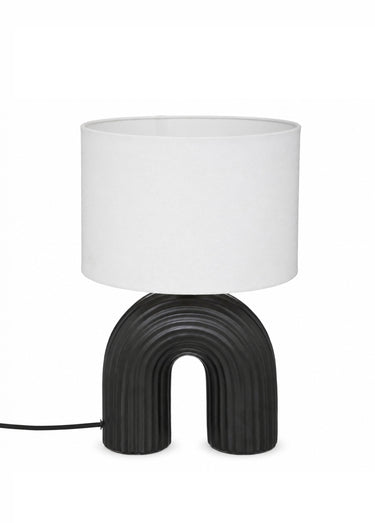 Lampe à poser pied céramique arche EIDEL Noir / Blanc