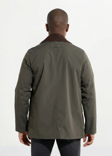 Veste déperlante avec col en velours Kaki