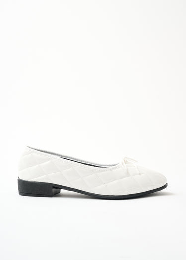 Ballerines vegan largeur standard Blanc