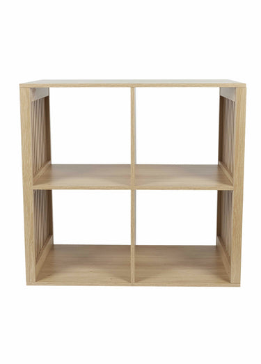 Meuble rangement 4 cases, bois claustra Marron