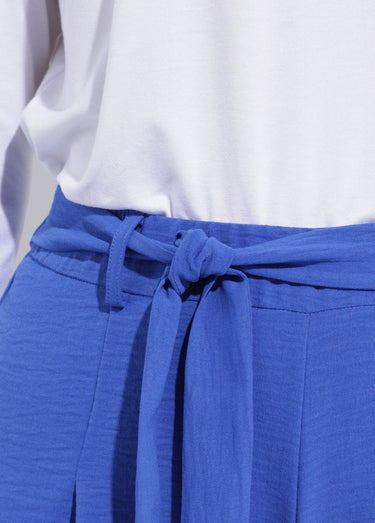 Jupe-culotte longue ceinture élastiquée dos Bleu