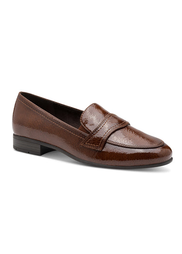 Mocassins vernis chic avec bout amande Mocca