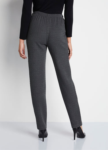 Legging droit ceinture élastiquée avec laine Uni Gris