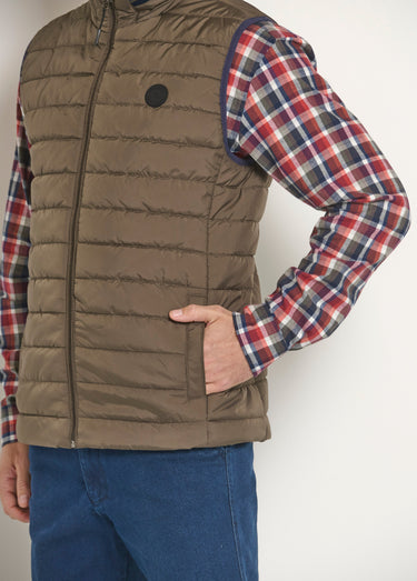 Veste matelassée déperlante sans manches Kaki