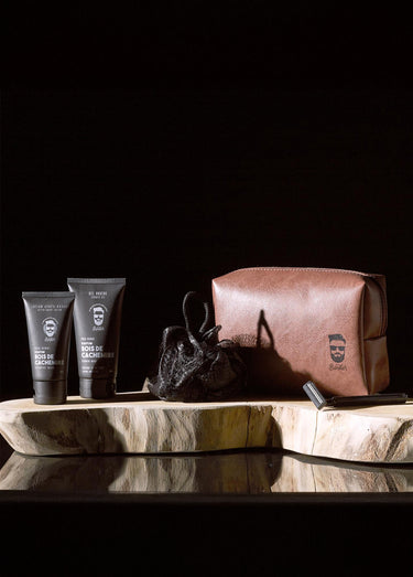 Coffret 5 pièces soin corps homme Marron