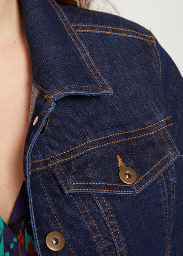 Veste en jean coupe droite stretch Indigo