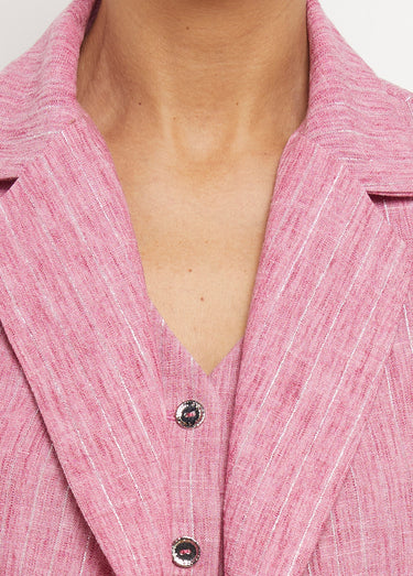 Veste tailleur rayée, aspect irrégulier Framboise