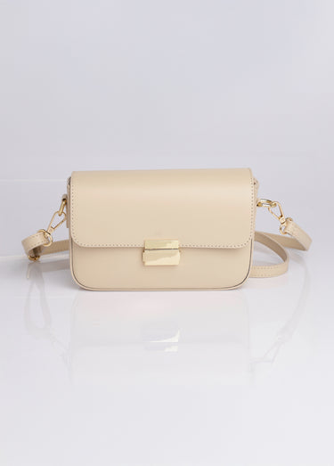 Sac besace en cuir Ecru