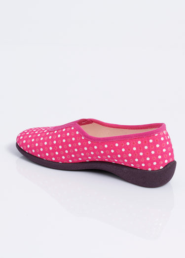 Chaussons ballerines élastiqués largeur confort Fuchsia