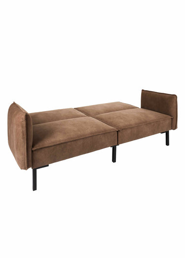 Canapé convertible en simili cuir suédé Marron