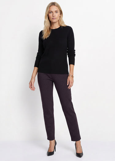 Legging droit ceinture élastiquée avec laine Prune/Noir