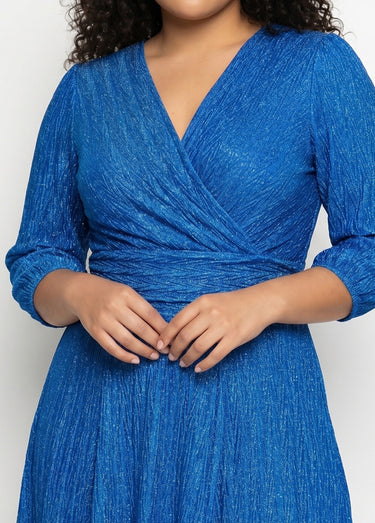 Robe courte pailletée cache-coeur Bleu