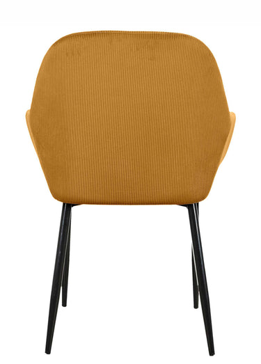 Set 2 Fauteuils velours cotelé, pieds métal Jaune Moutarde