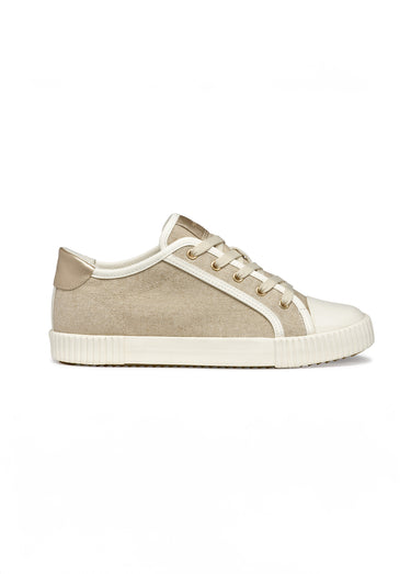 Baskets à lacets en toile Taupe