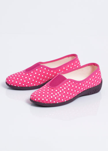 Chaussons ballerines élastiqués largeur confort Fuchsia