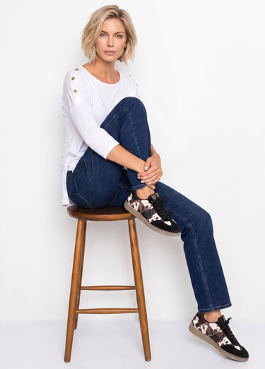 Jean taille haute coupe droite Stone