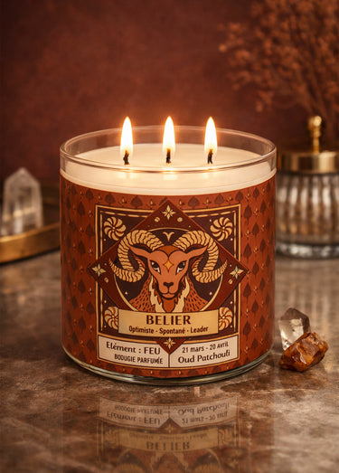Bougie parfumée thème Signe du zodiaque Bélier