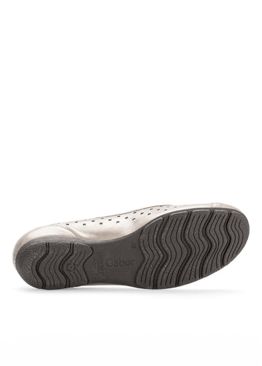 Ballerines cuir ajouré, antidérapantes Bronze