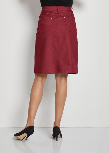Jupe MORPHOSTYLE en jean couleur stretch Grenat