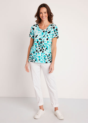 T-shirt court imprimé manches courtes Emeraude