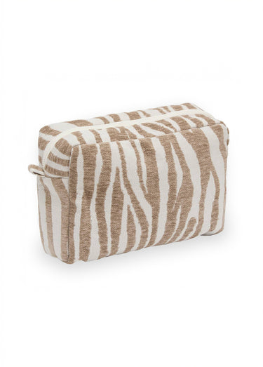 Trousse de toilette en tissu  texturé Beige
