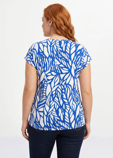 T-shirt court motif graphique Bleu / Blanc