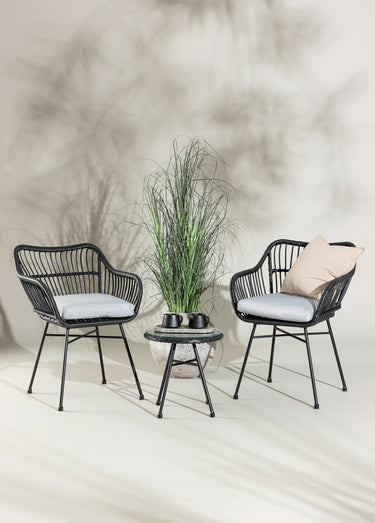Set résine tressée Fauteuils + Table Noir