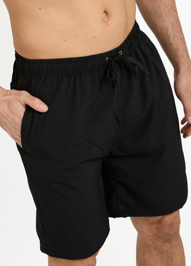 Short de bain taille élastiquée et liens Noir