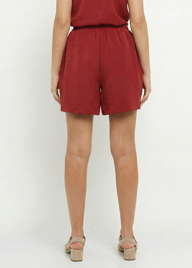 Short souple texturé, noué à la taille Terracota