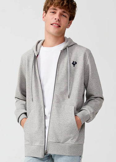 Sweat shirt zippé à capuche, kangourou Gris
