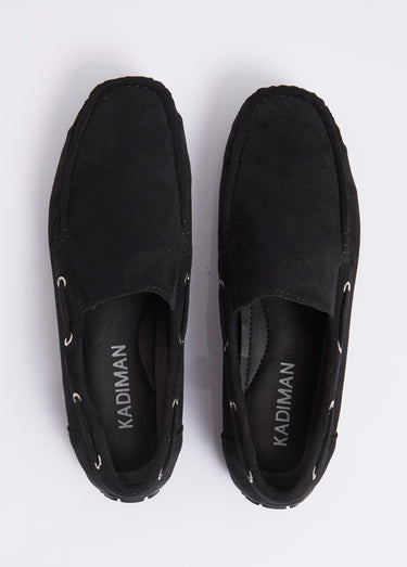 Mocassins suédine, côtés élastiqués Noir