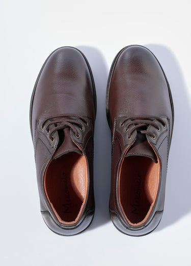 Derbys à lacets casual chic simili cuir Marron
