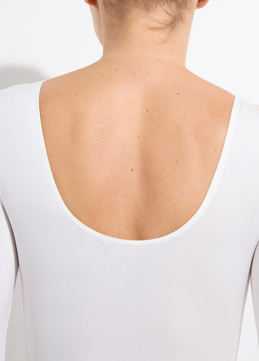 Body invisible microfibre manches longues Blanc