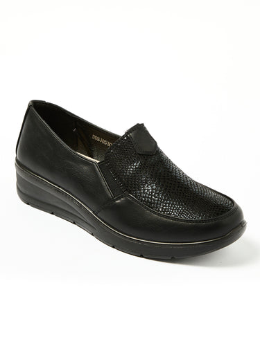 Derbies style loafers semelle compensée Noir