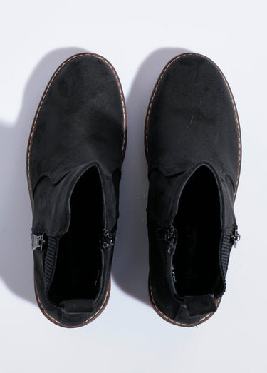 Boots semelle compensée avec zip déco Noir