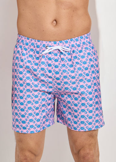 Short de bain imprimé fantaisie crabe Imp Rose