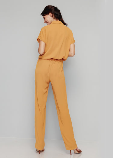 Combi-pantalon unie taille élastiquée Uni Miel