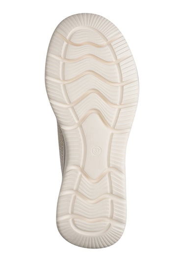 Baskets sportswear compensées en mesh Ivoire