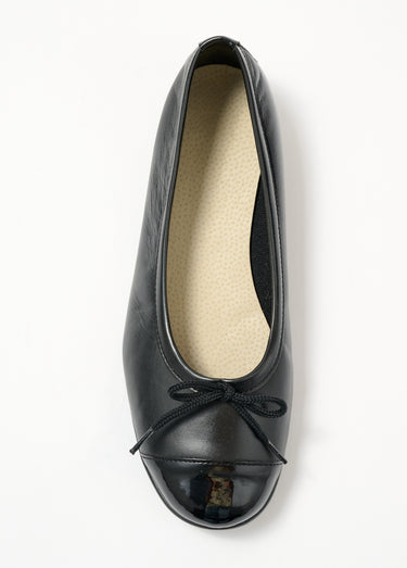 Ballerines souples en cuir largeur confort Noir