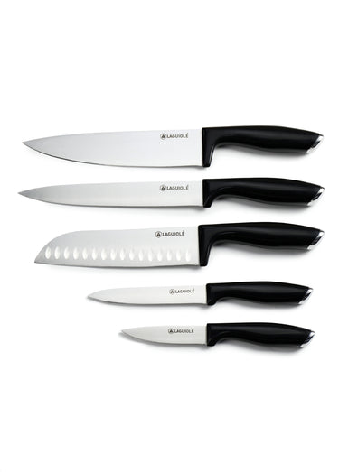 Bloc inox 5 couteaux lame acier Lumin Noir