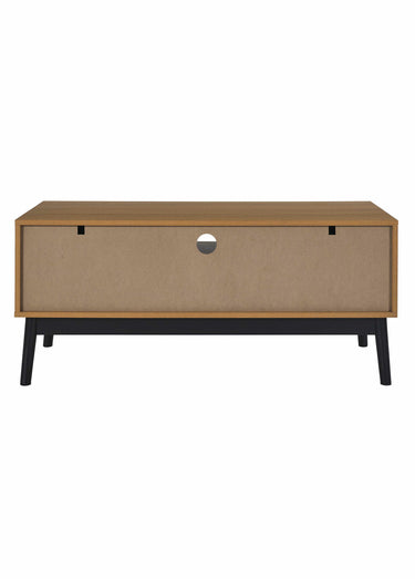 Meuble TV en bois façon chevrons Marron/Noir