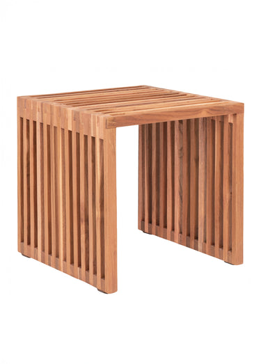 Table basse en teck, lattes ajourées Naturel