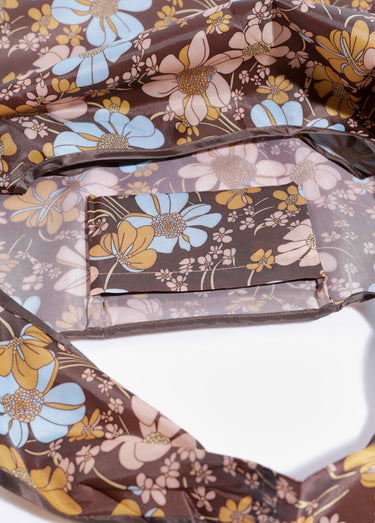 Sac de courses pliable, marguerite Marron Imprime
