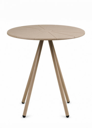 Table ronde métal pieds compas BARLETTA Taupe