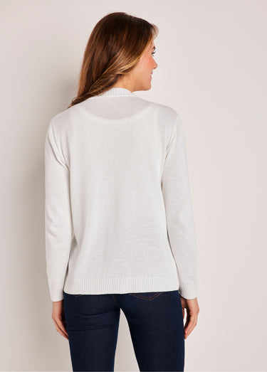 Gilet cardigan court boutonné Blanc