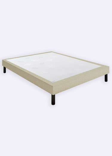 Sommier tapissier 16cm + pieds wengé 17cm Chenille Lin