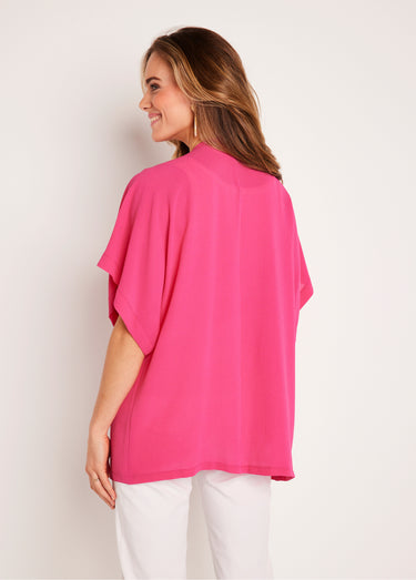 Veste longue légère fluide Fuchsia