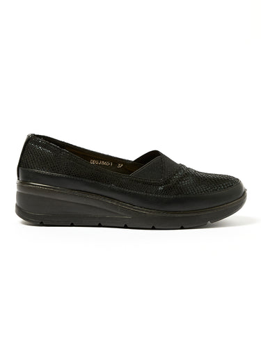 Ballerines confort avec talon compensé Noir